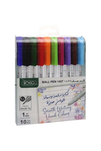 Roco قلم حبر جاف 1427، ألوان حبر متنوعة، 1 مم، رأس حبر جاف، 10 أقلام
