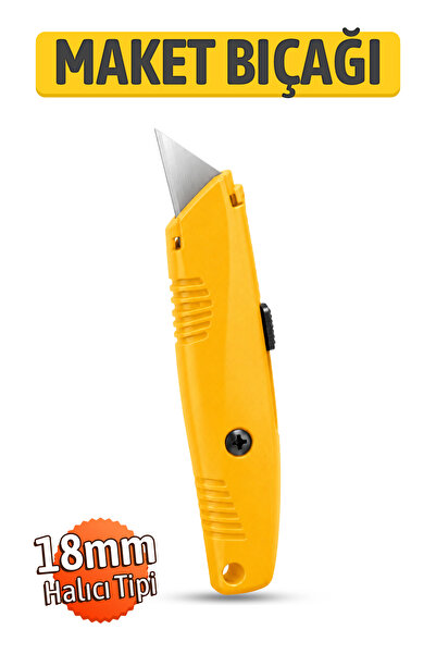 Badem10 VT875108 Plastik Gövdeli Halıcı Tipi 18 mm Düz Maket Bıçağı Kol
