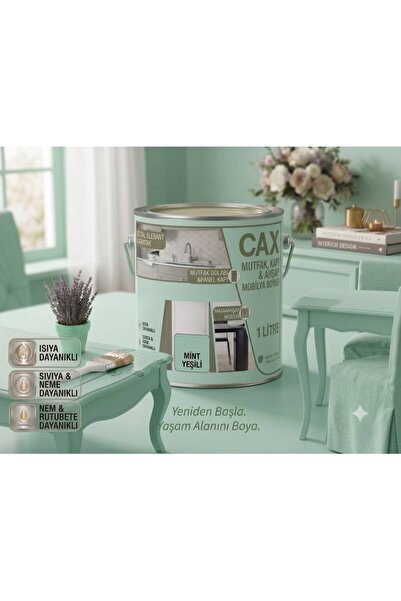 caxcolors CAX Ahşap Ve Mobilya Boyası 1 Litre - Masa, Sehpa, Mutfak Dolabı Ve...