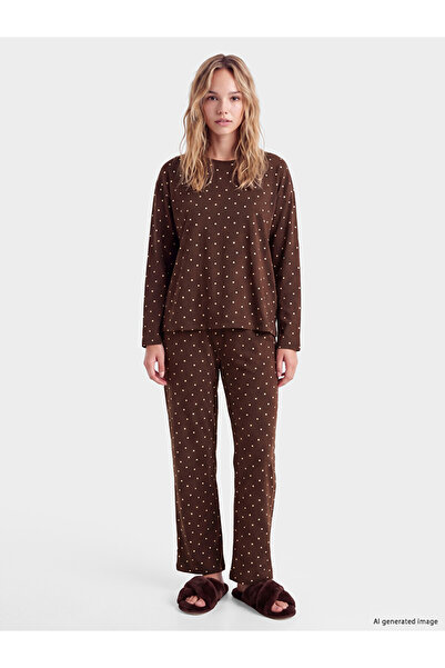LC Waikiki Sparkling Choices from Shining Store Zero Roba Collar Polka Dot Wo...