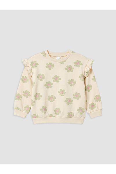 LC Waikiki Lcw Baby Ecru Floral Patterned Baby Girl Set