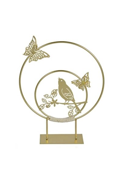 YUPY ®   Decorațiune metalică, model fluture și pasăre, auriu, 20x25 cm