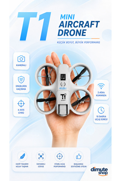 qasul T1 Mini Aircraft Drone Headless Mod Engelden Kaçınma Kameralı