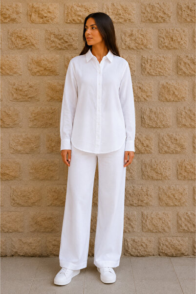 Corradeo Giyim Women's Cotton Fabric Oversize Long Sleeve Muslin Shirt