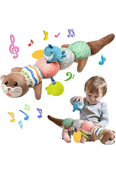 TUMAMA KIDS Musical Sensory Plush Toy with Tummy Time Design Featuring a Ratt...