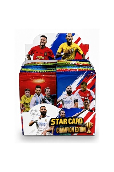 STAR CARDS Set de cărți de fotbal de colecție, Carte cu vedete, Ediția Campio...