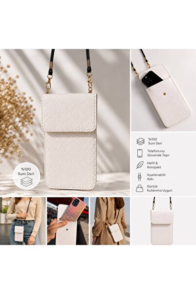 izel aksesuar Premium Luxury Crossbody Faux Leather Phone Bag