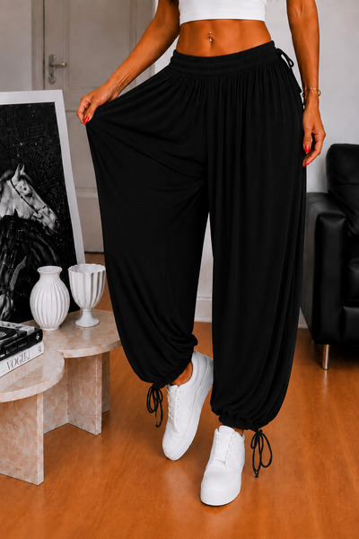 Sisa Butik Kadın Ayarlanabilir Beli Lastikli ipli Paça Bağlama Detaylı Salaş ...