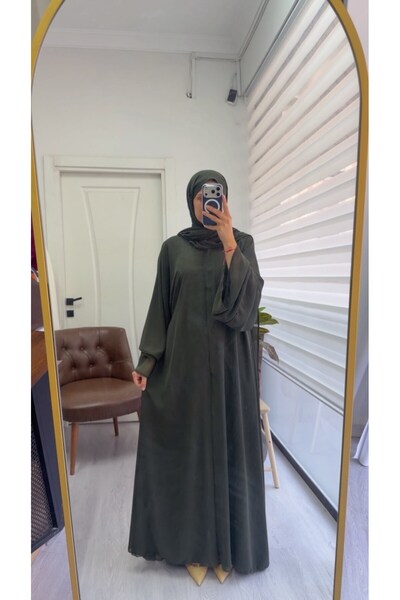 Çift Kat Abaya - Haki