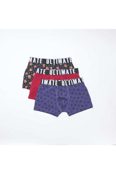 KIABI Pack Of 3 Patterned Boxers Blue