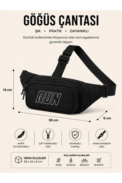 Bagacar Run Men's Chest Bag Crossbody Sports Shoulder Bag, Daily Use