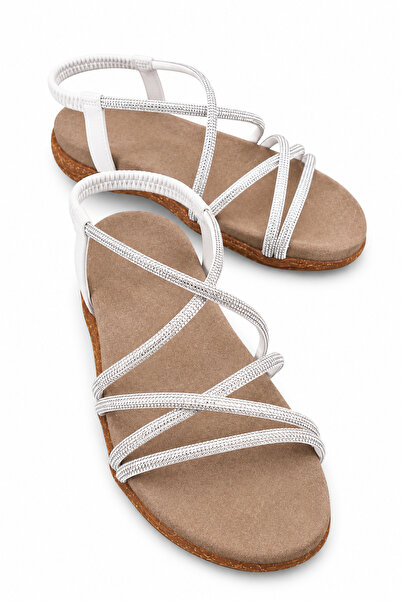 Solo Bag Women's Daily White Stone Stylish Ergonomic Orthopedic Sole Sandals