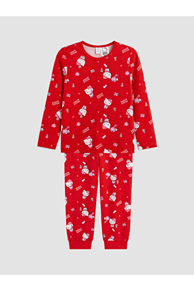 LC Waikiki LCW Kids Kırmızı Bisiklet Yaka Kız Çocuk Pijama Takım
