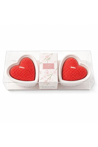 Floraglow Dekoratif Kalp Mum 2’li Set Kokulu Mum