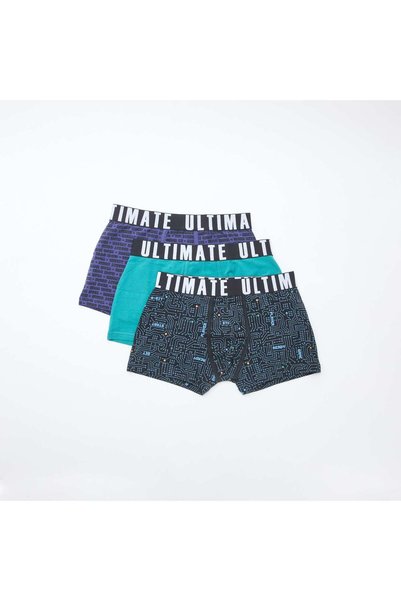 KIABI Pack Of 3 Patterned Boxers Blue