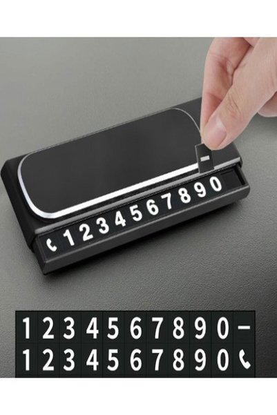 Neler Geldi Neler Vehicle Number Marker Phosphorescent Temporary Parking Number Sliding Cover Stylish Number Marker Compatible with All Vehicles