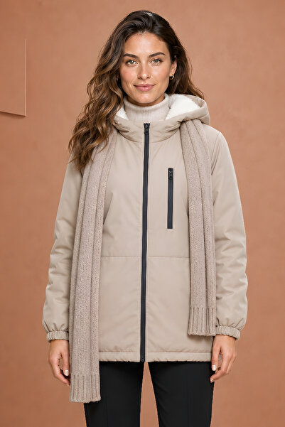 Gizrain Women's Stone-Filled Fur Water and Wind Resistant Hooded Winter Coat ...