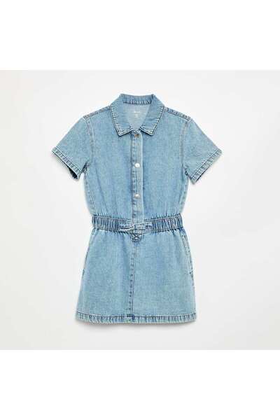 KIABI Denim Shirt Dress Blue