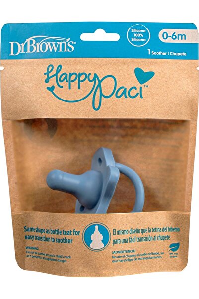 Genel Markalar Dr. Brown's HappyPaci Silikon Emzik 0-6m, Mavi, Tekli Paket