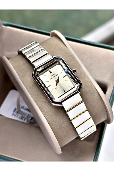 Slazenger Special Design Silver-Gold Color 3 Atm 24 Months Warranty Steel Str...