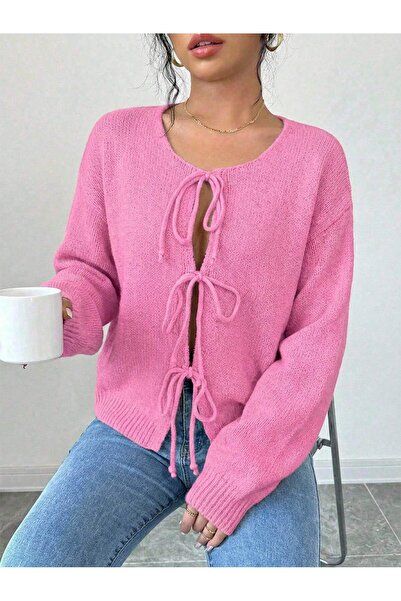 S.ÇLK Tie-Up Comfortable Cut Women's Knitwear Cardigan
