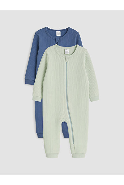 LC Waikiki Lcw Baby Blue Crew Neck Long Sleeve Baby Boy 2-Piece Jumpsuit