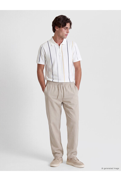 LC Waikiki Nevavm Lcw Vision Beige Regular Fit Men's Trousers with Elastic Waist
