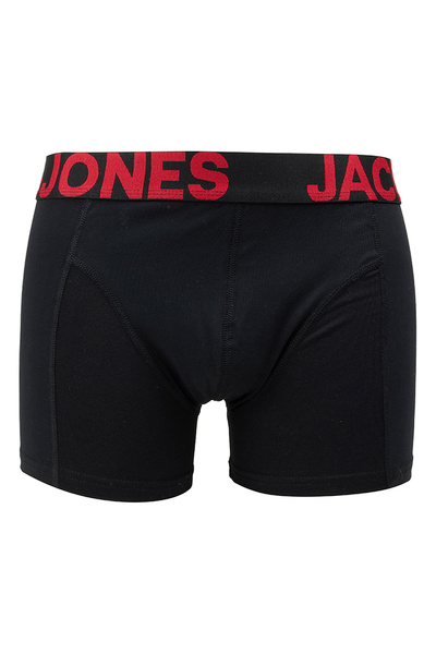 Jack & Jones Siyah Erkek Boxer 12309128 JACOVERGAURD SOLID 3 PACK