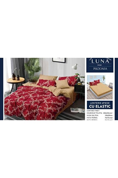 Pucioasa Set de lenjerie de pat gros Finet, 6 piese, cu cearșaf cu elastic LN062