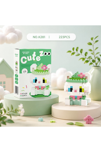 womistore Cute Zoo Serisi Sevimli Van Kedisi Brick Blok Yapı Taşı Figür
