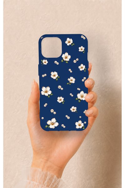 Vip Case iPhone 14 Compatible Daisy Pearl Pattern Silicone Case