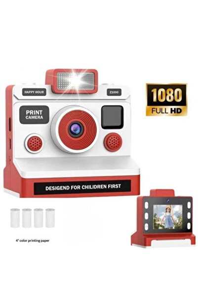 BlueFire Red Kids Instant Print Camera - Thermal Printer & Printing Paper | R...