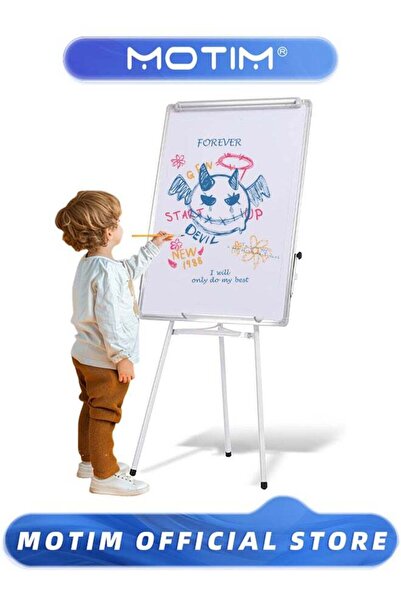 MOTIM Easel Whiteboard Flipchart Easel Stand Tripod Whiteboard for Office or ...