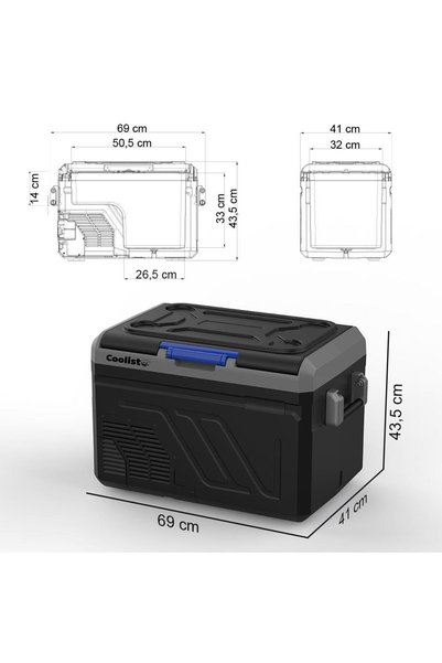 Coolist CLK40 12/24Volt/220Volt 40 Litre Kompresörlü Oto Buzdolabı/Dondurucu Kutu Hasarlı