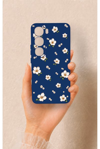 Vip Case حافظة سيليكون متوافقة مع هاتف Vivo V40 Lite 5G بنمط Papatya Pearl