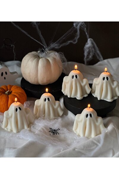 Moods Candle Studio Hayalet Figürlü Dekoratif Mum – Halloween Konseptli El Ya...