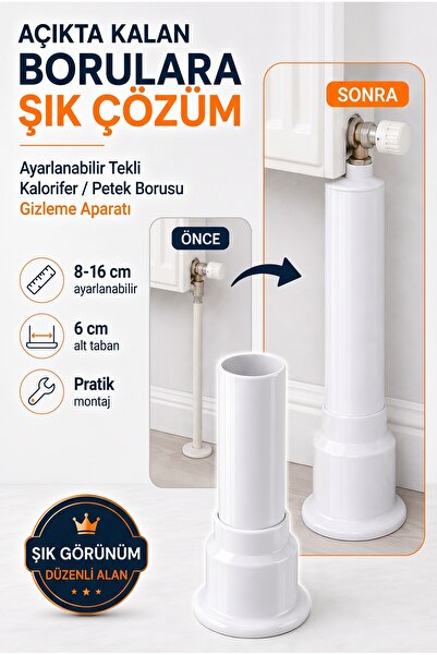 BEZE Beyaz Petek Ayak Gizleme Aparatı, Tekli Boru Gizleme Rozeti, Teleskobik ...