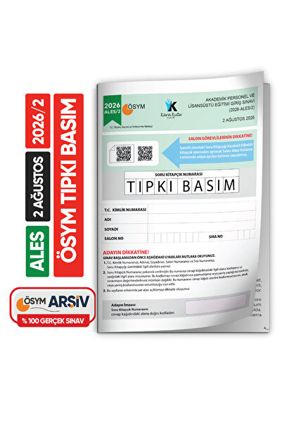 Karakutu Yayınları ALES 2026/2 ÖSYM Tıpkı Basım Çıkmış Soru Deneme Kitapçığı ...