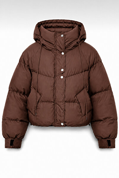 moda armanc Women's Hooded Inflatable Coat Oversize Short Puffer Jacket |   N...