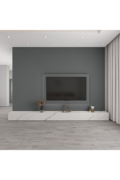 AGT LB-2250 Fırtına Gri Soft Touch Dekoratif MDF Duvar Profili | TV Ünitesi A...