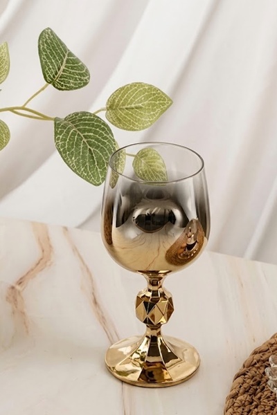 DECOSTYLE 2-Piece Bohemia Crystal Titanium Coated Coffee and Water Glass 150 ml