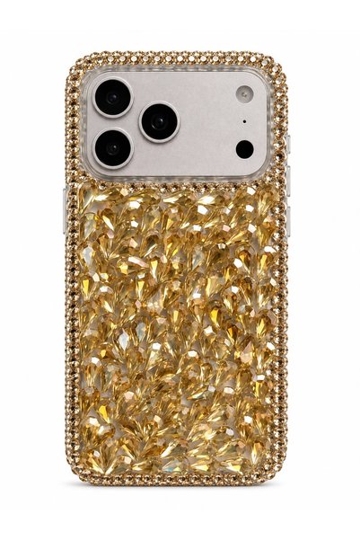 Kılıfsiparis iPhone 14 Pro Max Compatible Shine Stone Ultra Luxury Phone Case