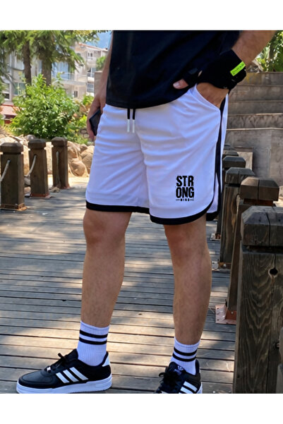 Relax family xf Men's White Basketball Football Striped Shorts Fitness Sports...
