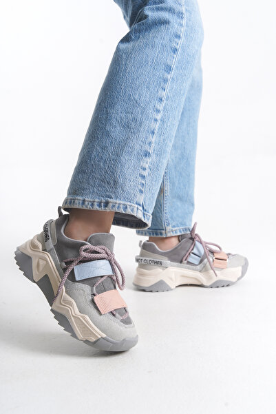 DELSOLERA Kadın Günlük Sneaker Şık Bağcıksız Rahat Yüksek Taban Spor Ayakkabı