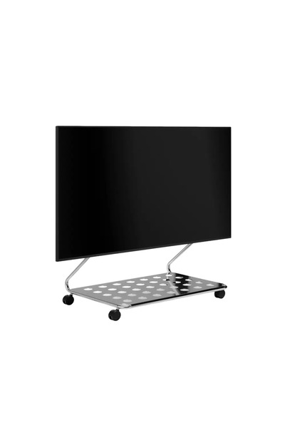 Pedestal Suport TV cu roți și raft, tip piedestal, Disco, 40″-70″, cromat