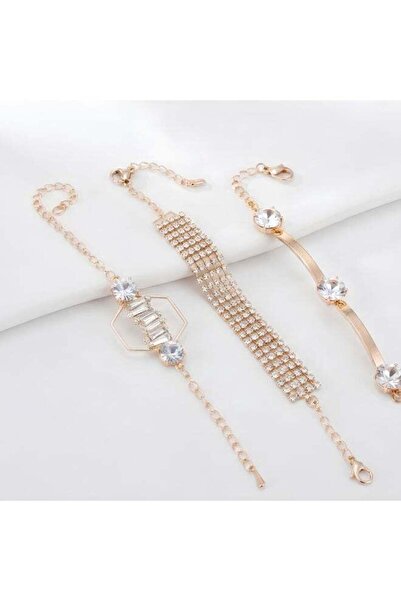 Generic Women’s 3-Piece Elegant Bracelet Set – Rose Gold Tone Fashion Jewelry...