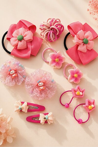 morbella Girls' Hair Clips 11 Pieces Bow Hairpins Rubber Hair Accessory Set S...