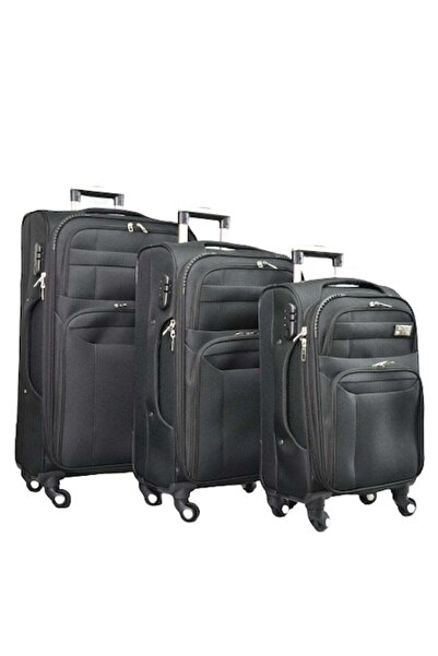 OEM Set de 3 trolere, Perfect Line, poliester, cu extensie, diverse dimensiun...