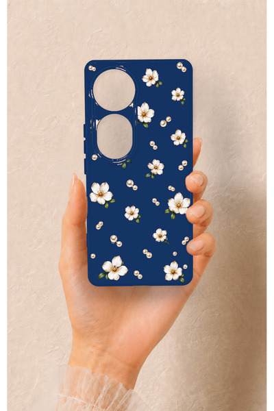 Vip Case Vivo V40 Compatible Daisy Pearl Patterned Silicone Case