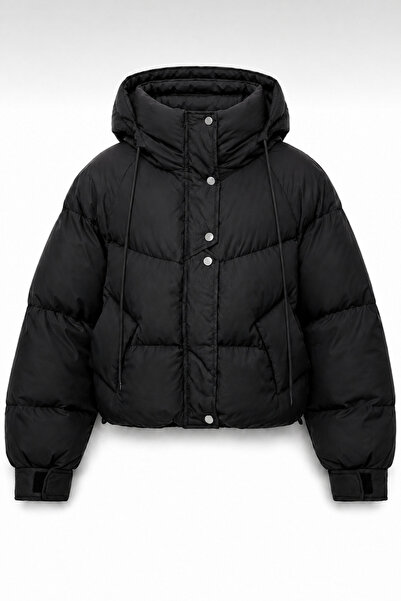 moda armanc Women's Hooded Inflatable Coat Oversize Short Puffer Jacket |   N...